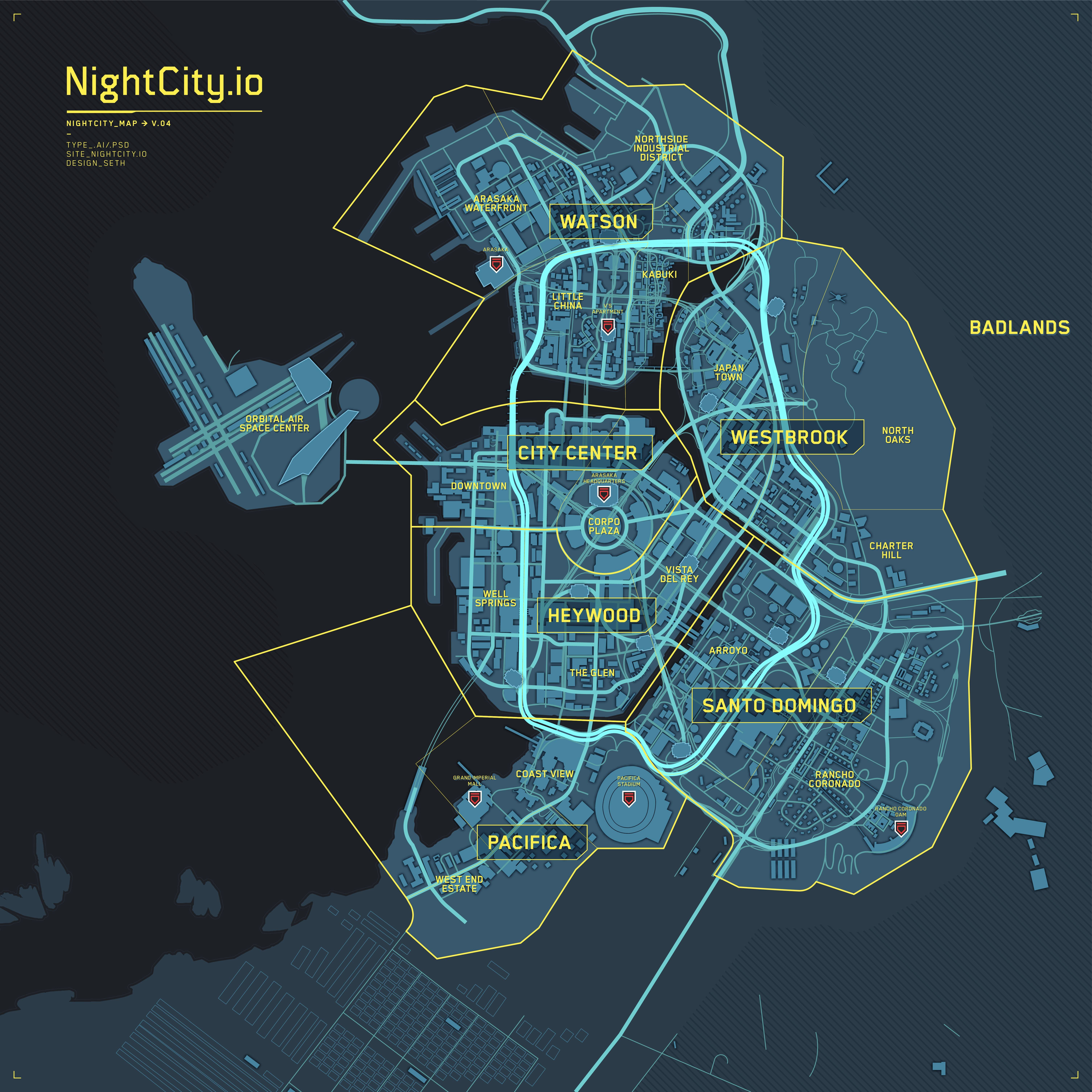 Cyberpunk night city map (117) фото