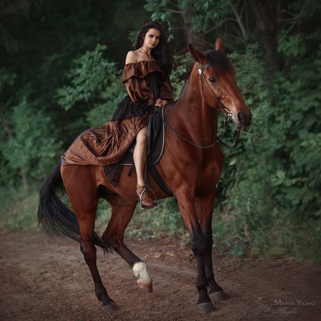 Верховая женщина. Фотосессия с лошадьми. Фотосессия с лошадью в платье. Амазонка верхом на лошади.