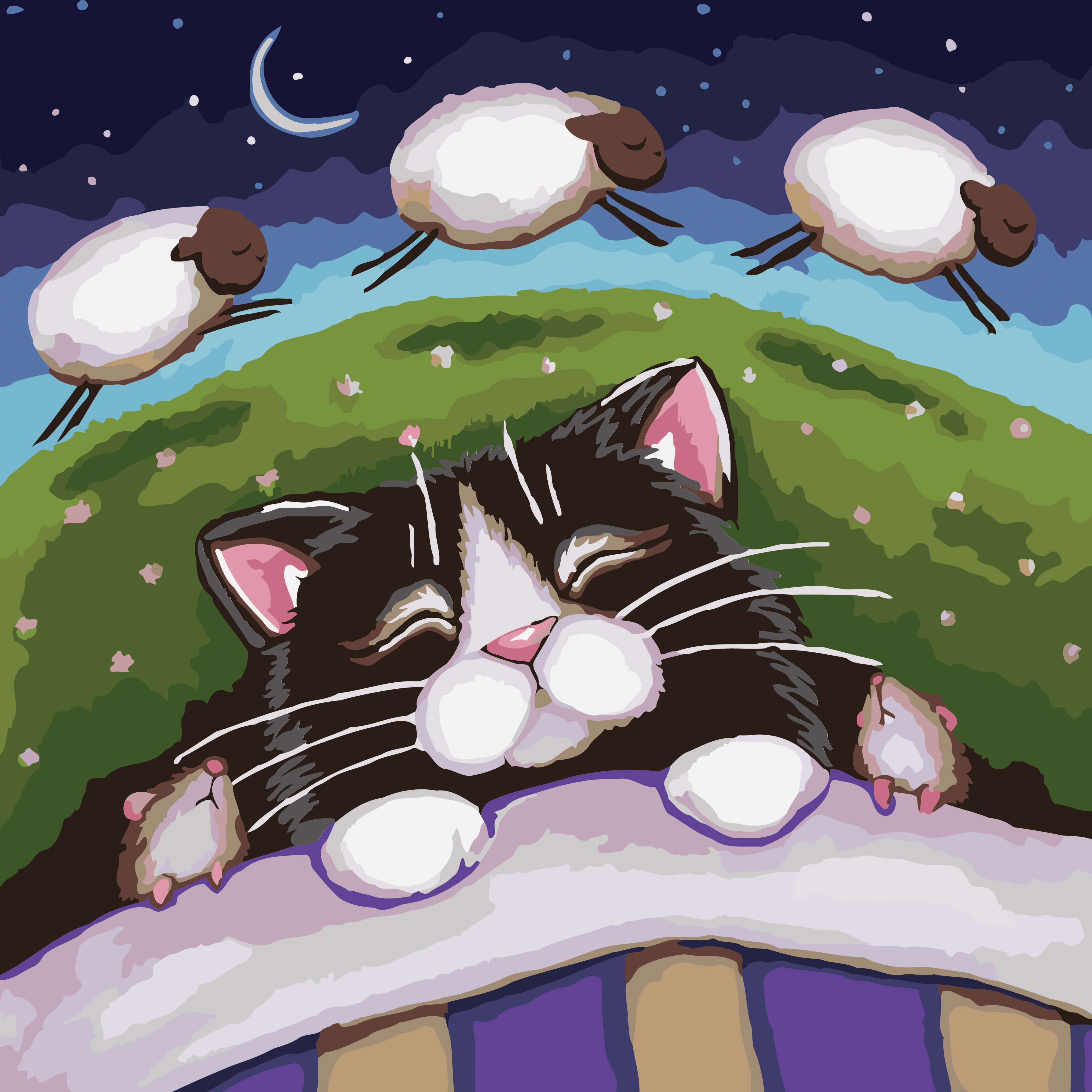 картинки спокойной ночи с котиками