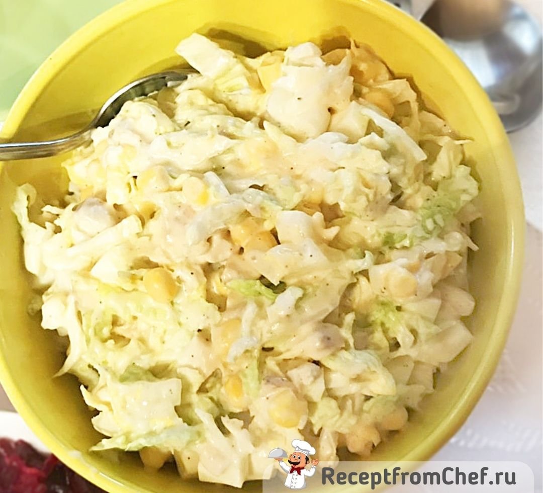 Рецепт салат с пекинской капусты с грудкой