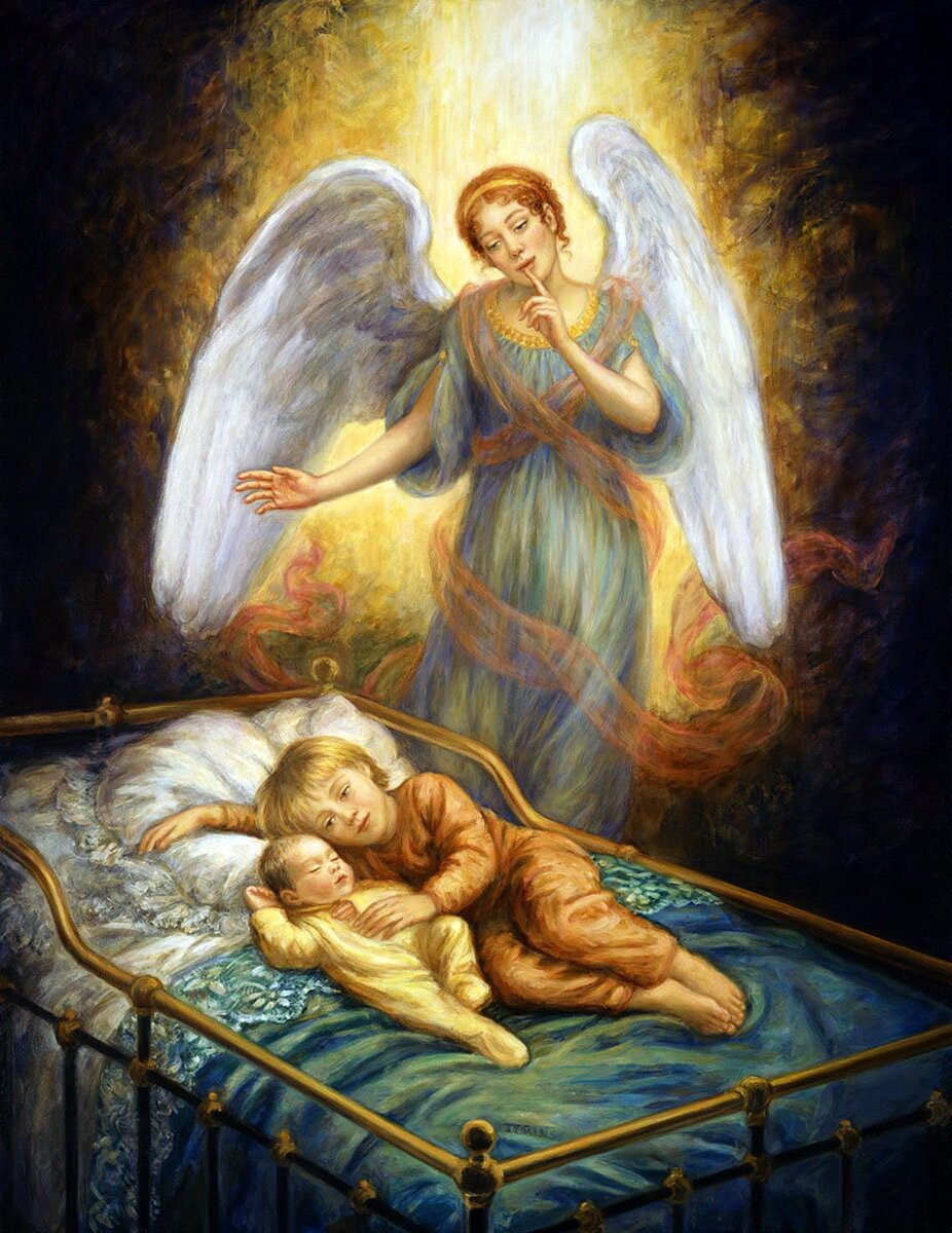 добрых снов рисованные картинки с ангелами