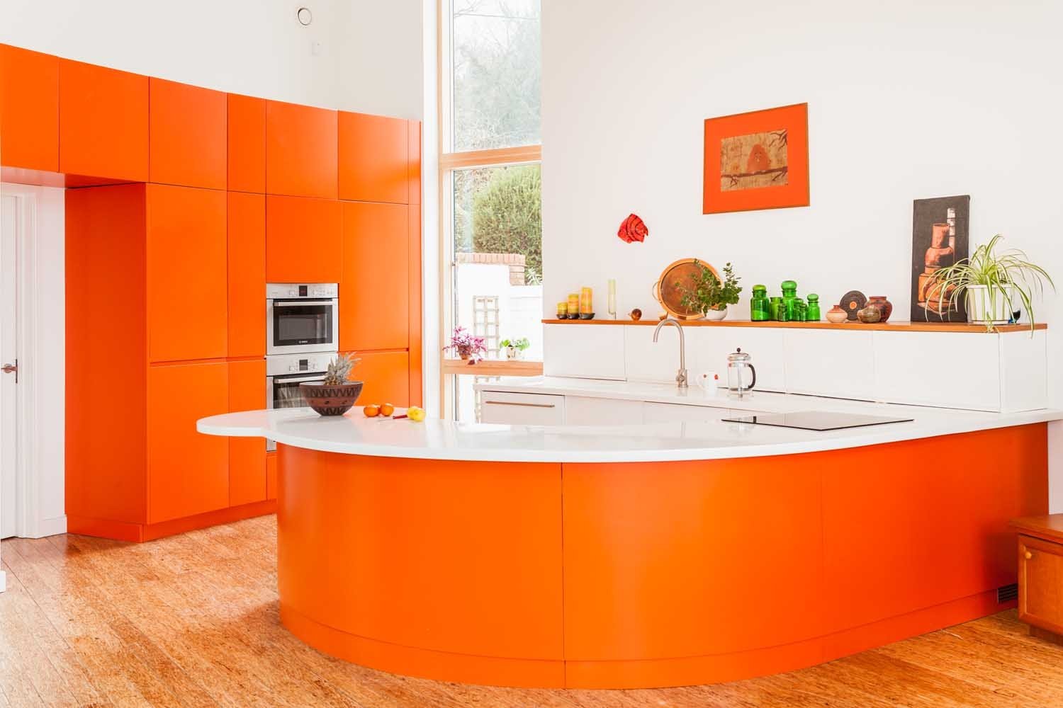 Кухня в оранжевом цвете дизайн фото