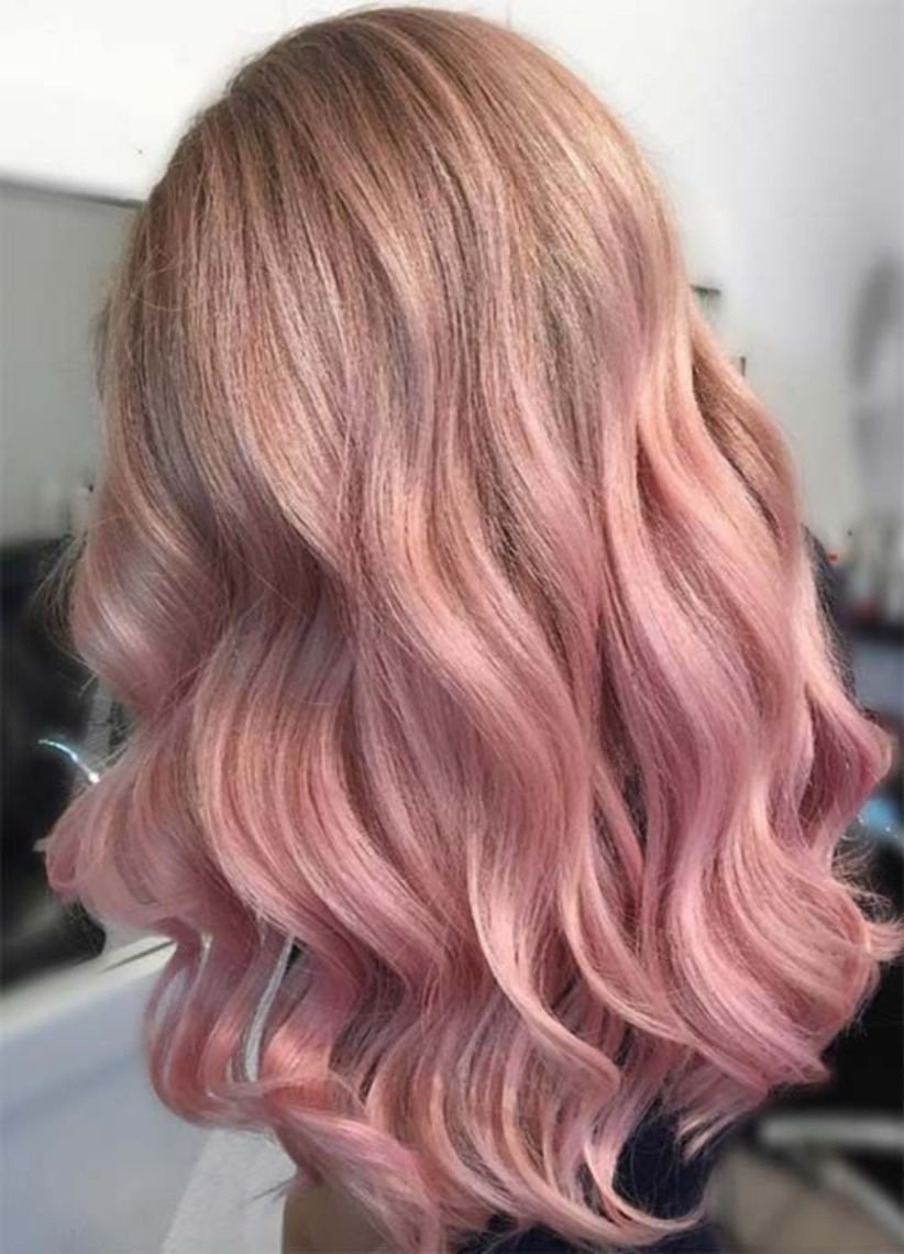 Роуз Голд цвет прямые волосы