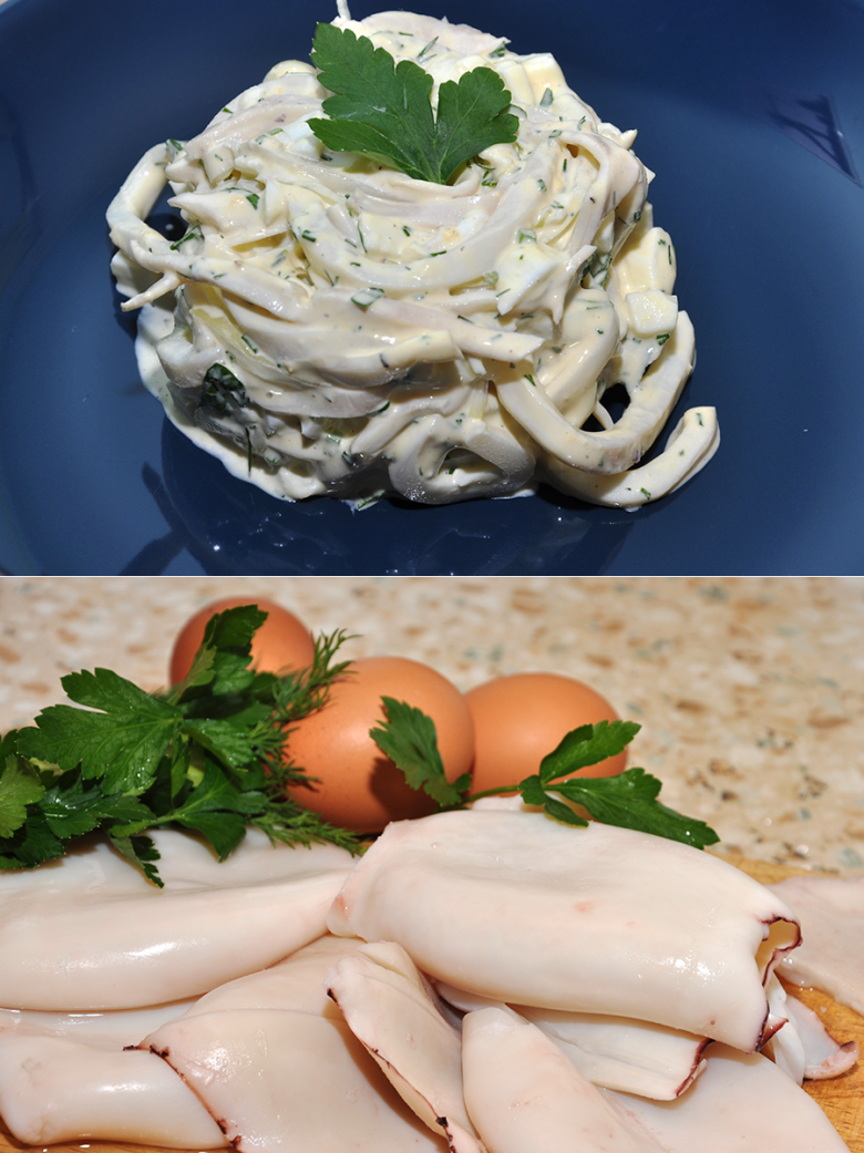 Кальмар с яйцами классический рецепт. Салат. Салат из кальмаров. Украшение салата с кальмарами. Салаты из кальмаров самые вкусные.