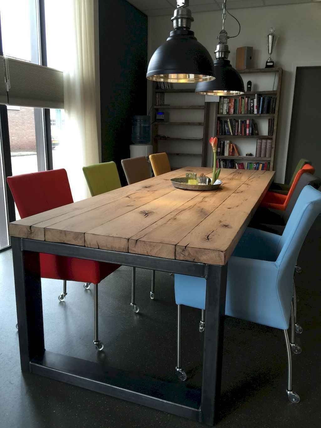 высокий стол в стиле лофт на кухню