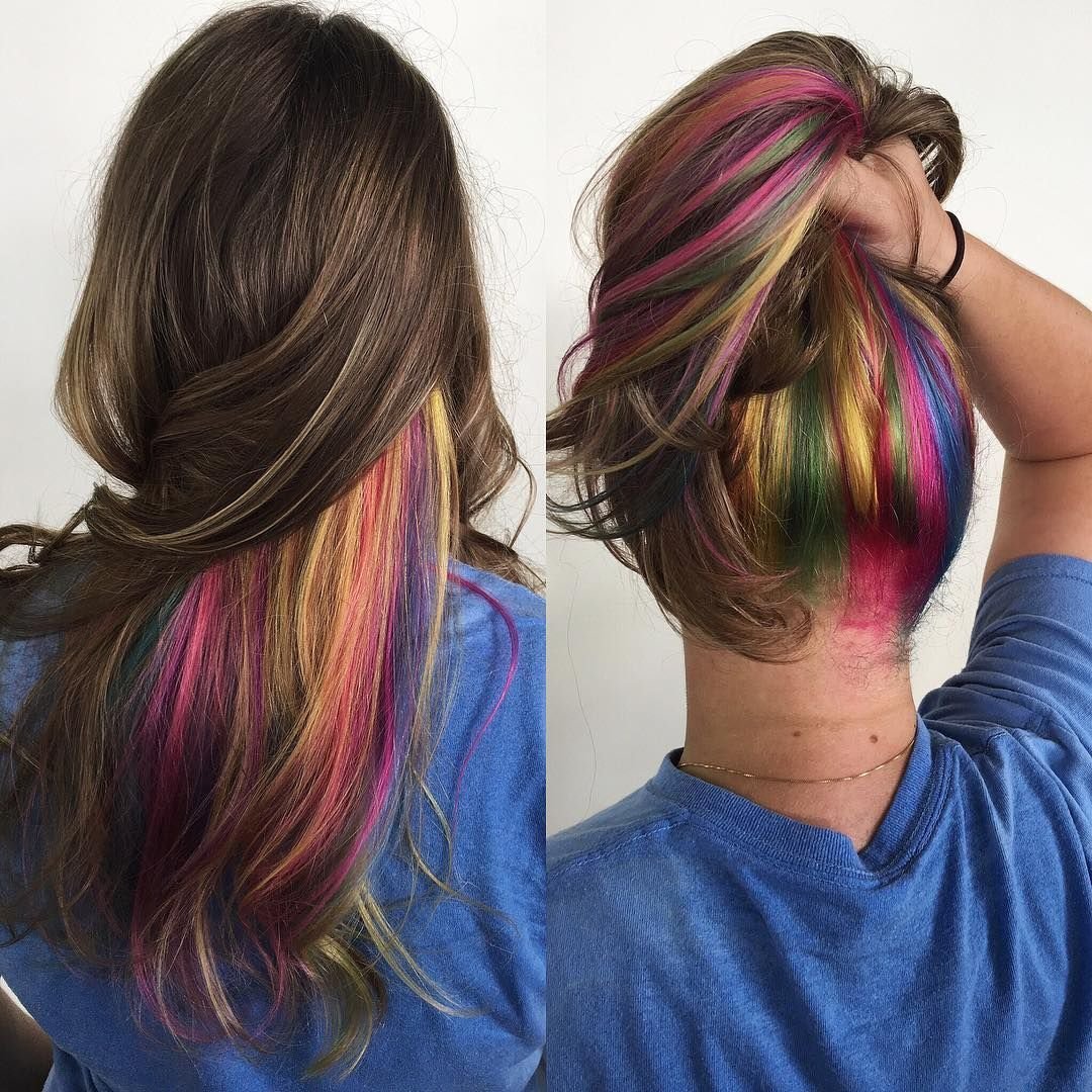 Какие пряди покрасить. Разноцветные пряди волос. Цветное колорирование волос. Окрашивание с цветными прядями. Окрашивание прядей в яркие цвета.