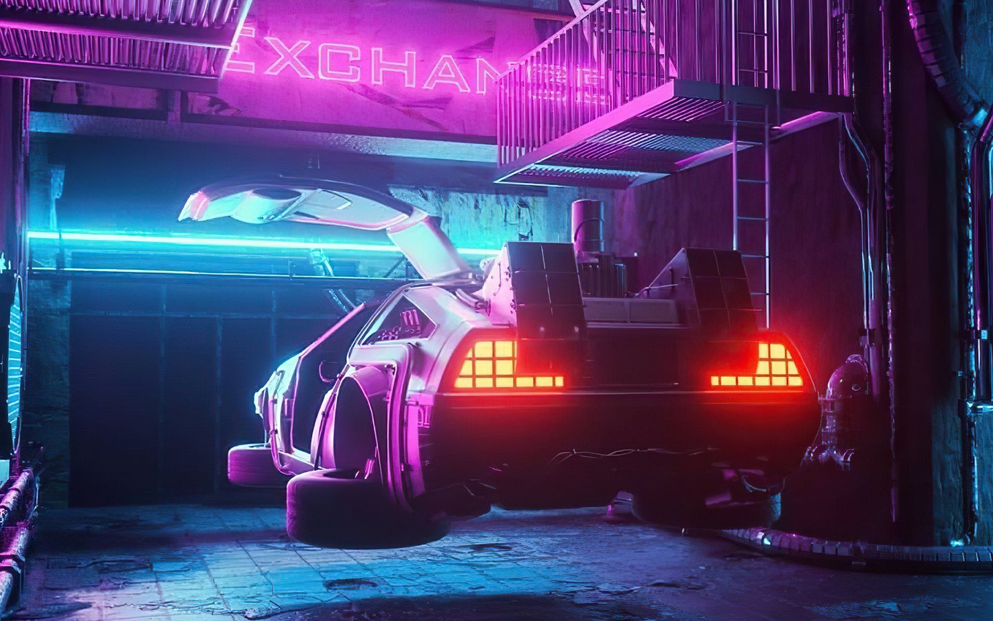 Cyberpunk neon background фото 69