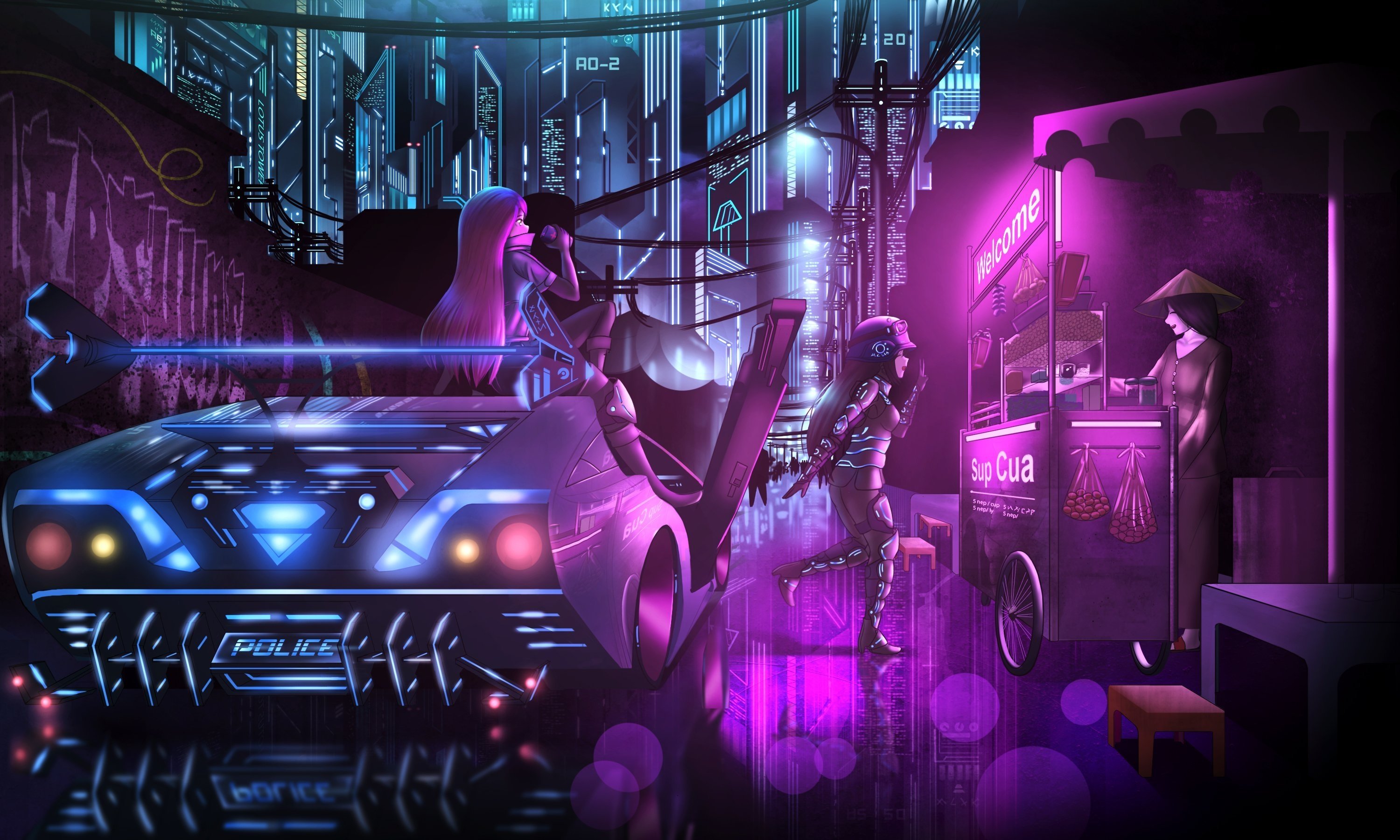 Cyberpunk neon background фото 108