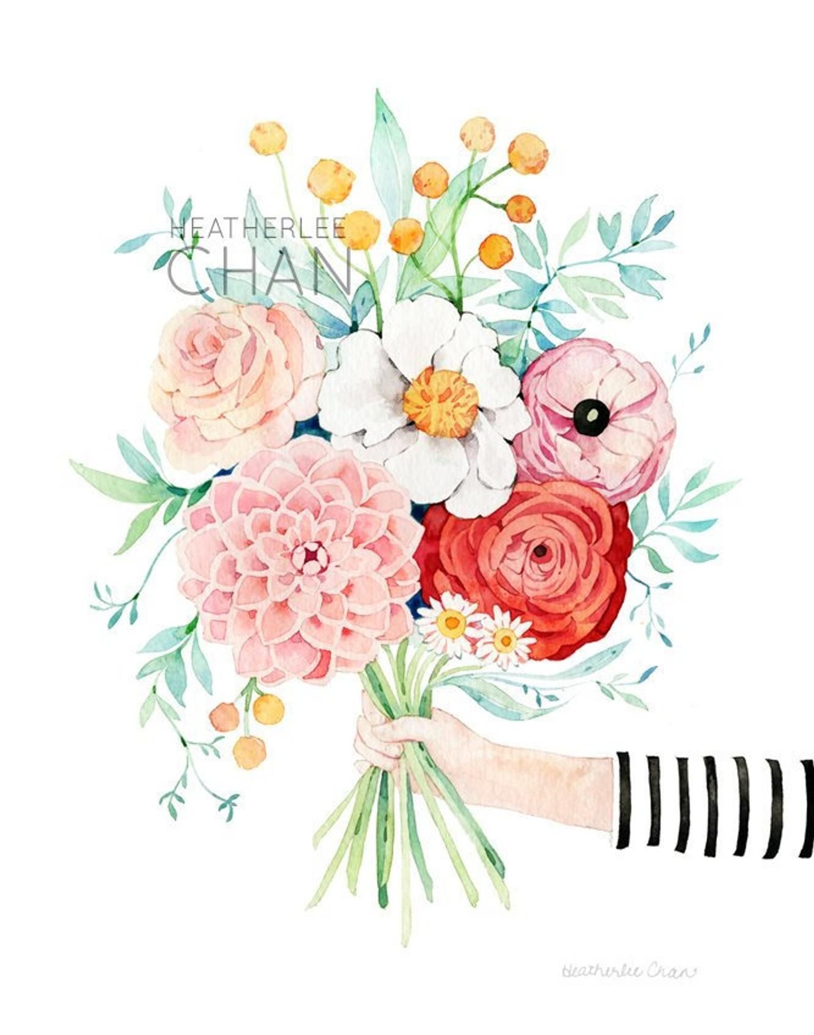Стильная открытка с цветами