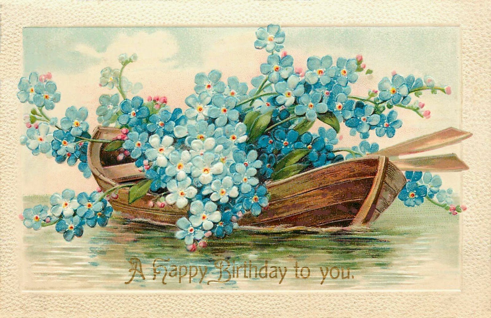 С днем рождения незабудки. Винтажная открытка. Весенние цветы для декупажа. Открытки с незабудками. Весенние цветы ретро.
