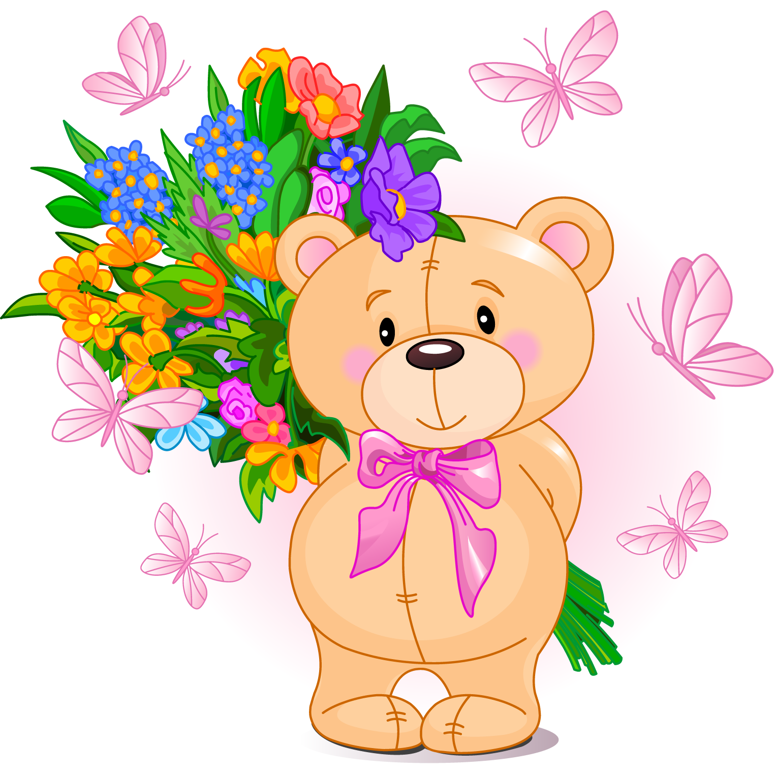 Пожелание с днем рождения девочке 8 лет. Медвежонок с цветами. С днём рождения девочке. Поздравления для девочек. Открытки с днём рождения девочке.