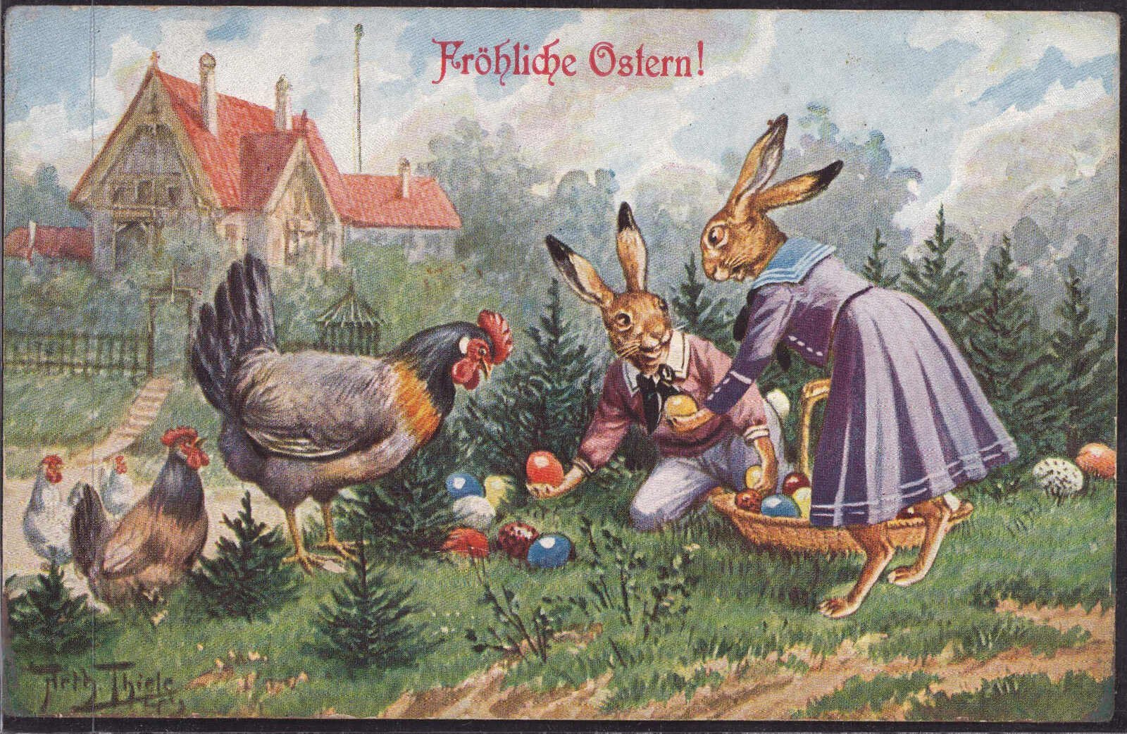 Немецкая пасха открытки. Немецкая Пасха. Пасхальный кролик открытка. Католическая Пасха, Пасхальный кролик. Пасха в Германии открытки.