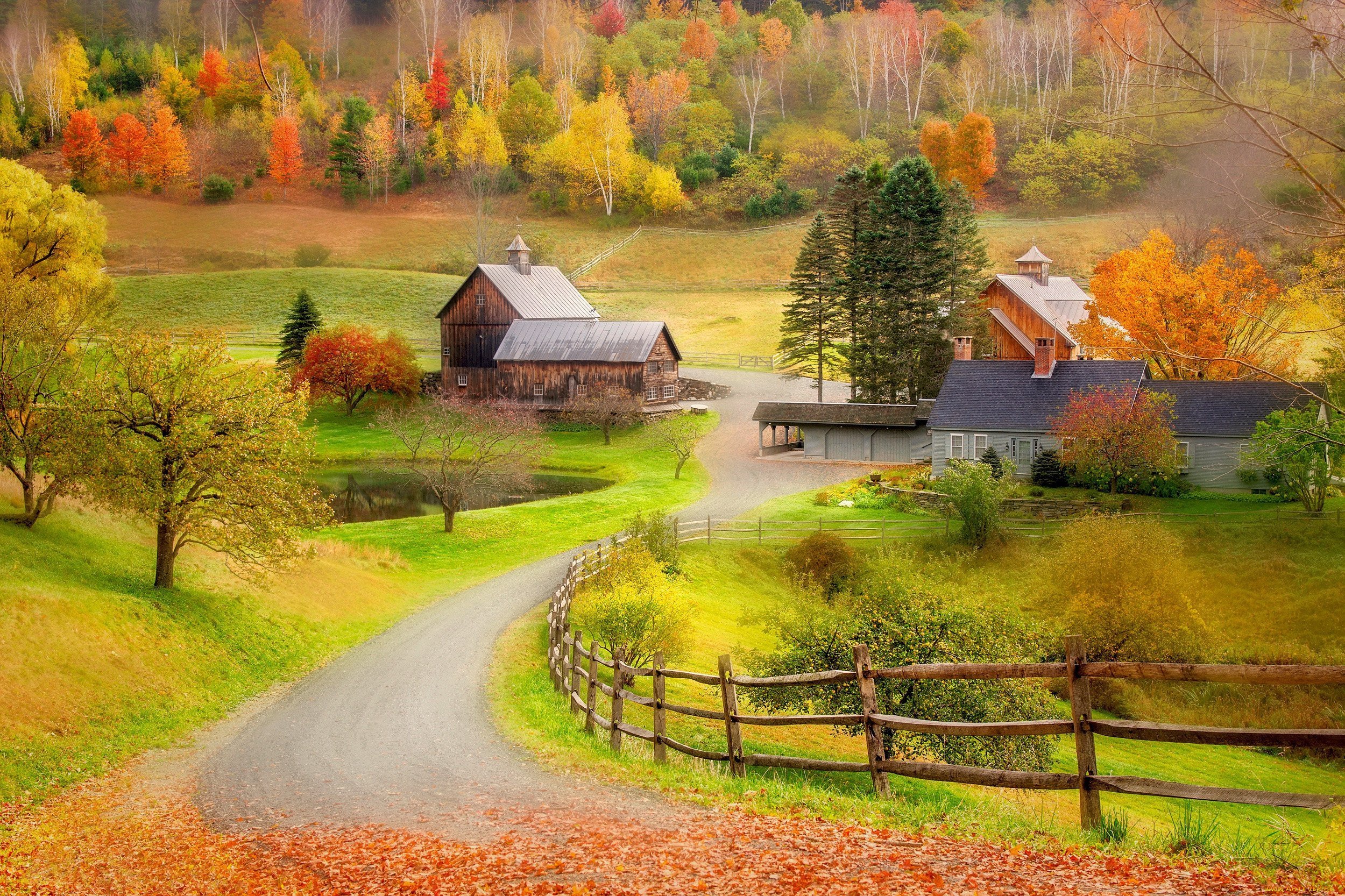 Природа деревни видео. Вермонт деревня. Осень в деревне. Деревенский пейзаж. Красивая осень в деревне.