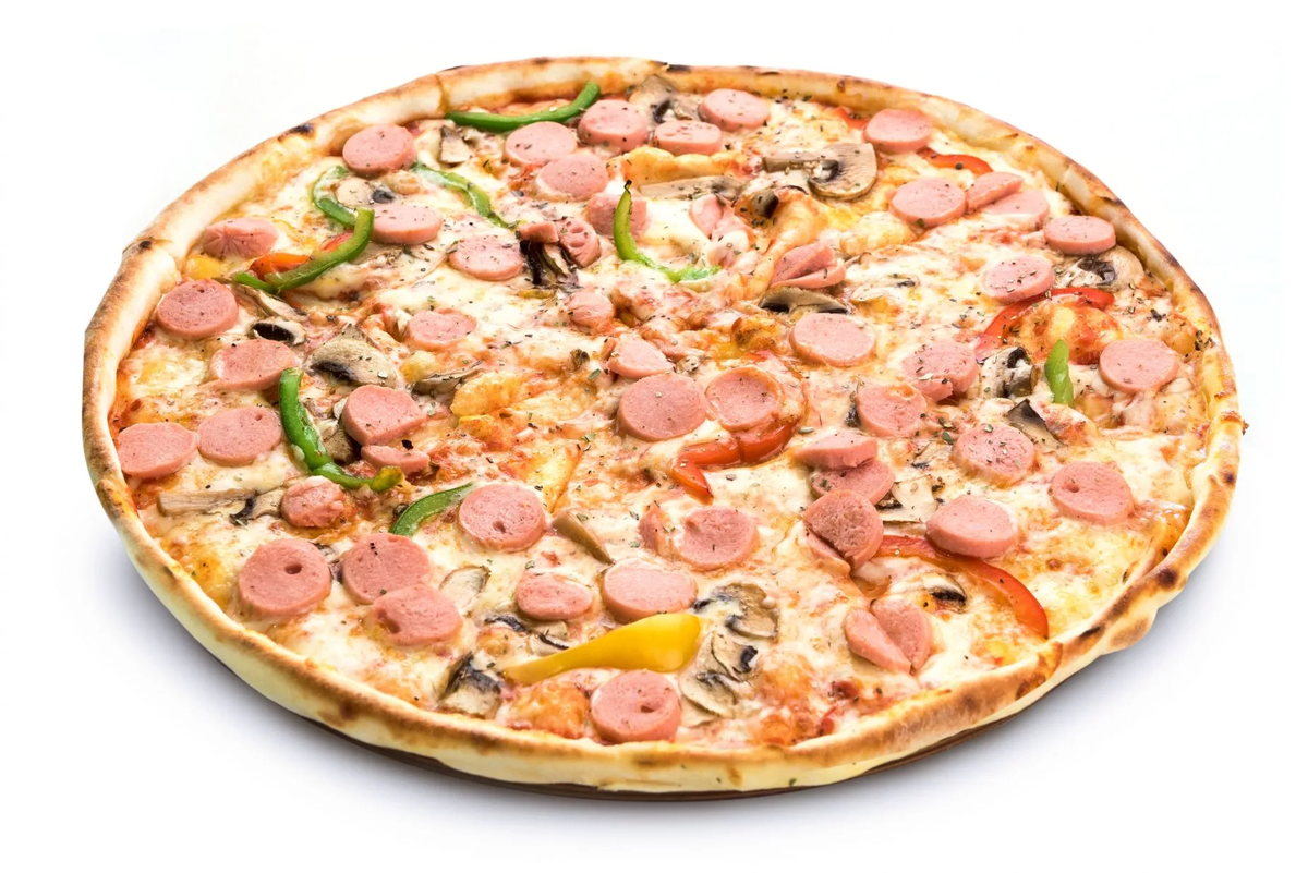 Колбасная пицца. Пицца Неаполитанская прошутто. Пицца с ветчиной и салями. Пицца с сосисками. Пицца с сосисками и сыром.